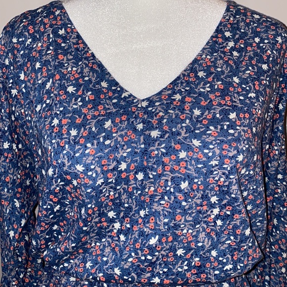 Lucky Brand Floral Peplum Waist Blouse - Picture 2 of 15